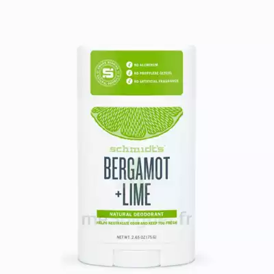 Schmidt's Déodorant Bergamote + Citron Vert Stick/75g à STRASBOURG